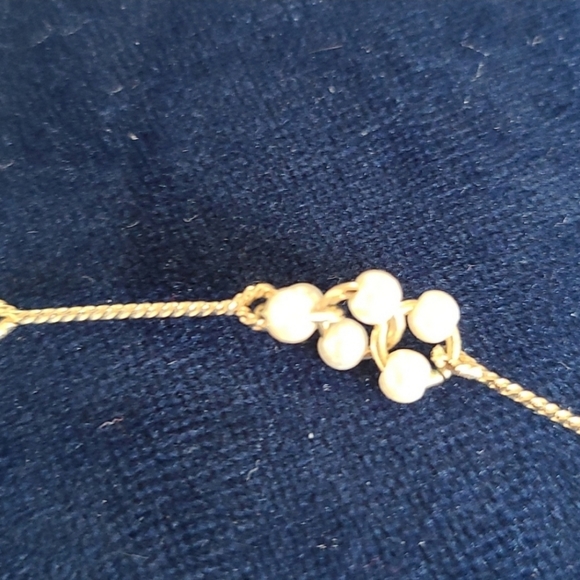 Vintage 90s Avon Faux Pearl Cluster Gold Rope Chain Link Stackable Necklaces Set - Picture 9 of 9